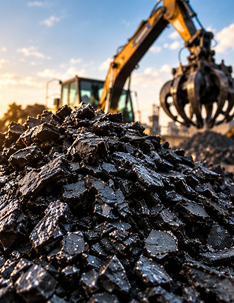 Recycling facility processing scrap material
