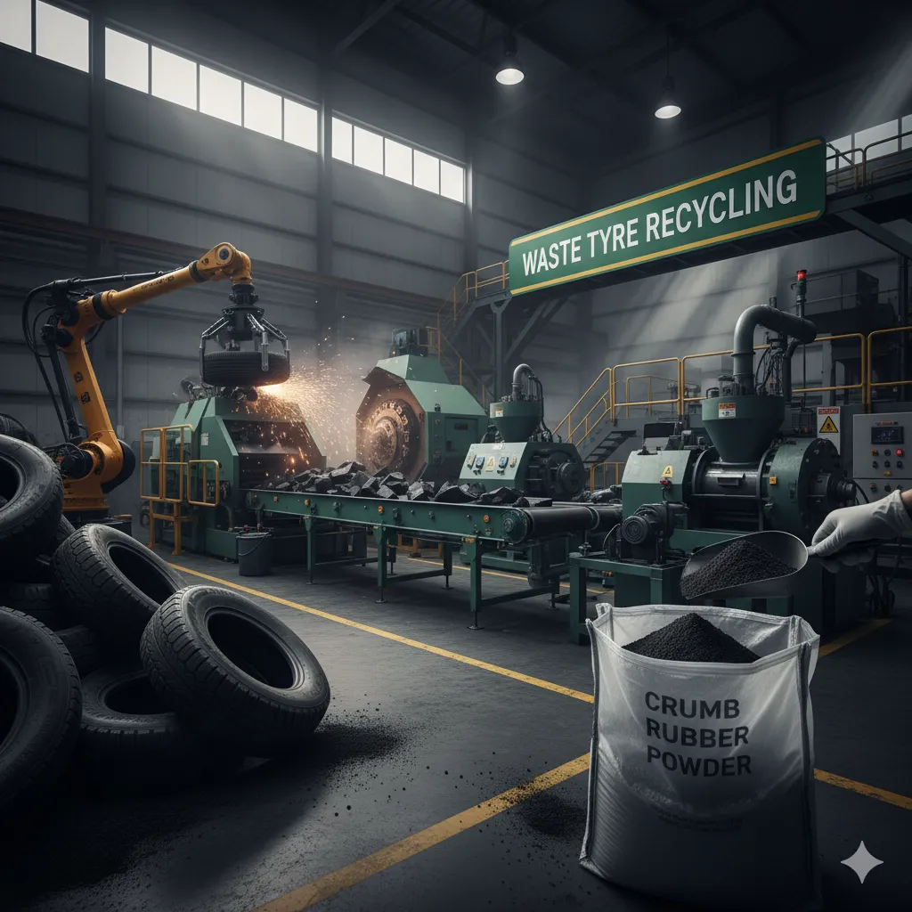 Waste tyre recycling facility
